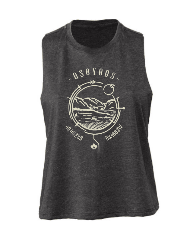 Osoyoos Latitude/Longitude Series - Crop Tank - Lake Therapy apparel